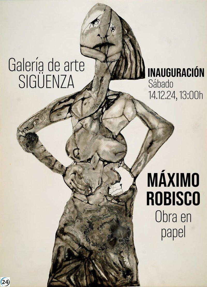 Exposición en Sigüenza de la obra en papel de Máximo Robisco, el 'pintor de la naturaleza'.