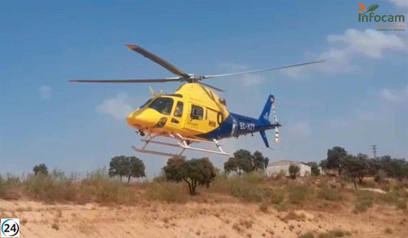 C-LM despliega dos helicópteros B-3 para combatir incendio en el sur de Ávila.