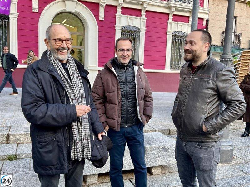Miguel Rellán filma en Puertollano el spot del festival 'La mañana más corta'.