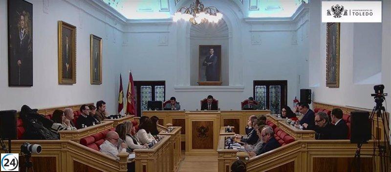 El pleno de Toledo aprueba el presupuesto 2024 respaldado por PP y Vox, mientras PSOE e IU se oponen.